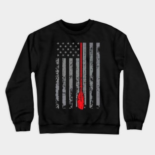 American Flag Grunge Kayak Kayaker Paddle Crewneck Sweatshirt